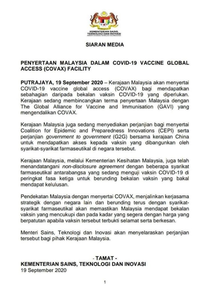 Malaysia to join COVAX vaccine plan - Stocks to watch ...