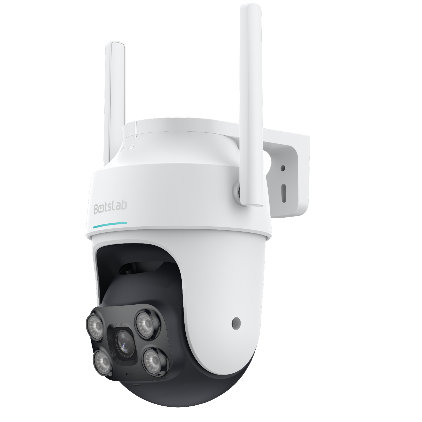 A white wireless camera with two antennasDescription automatically generated